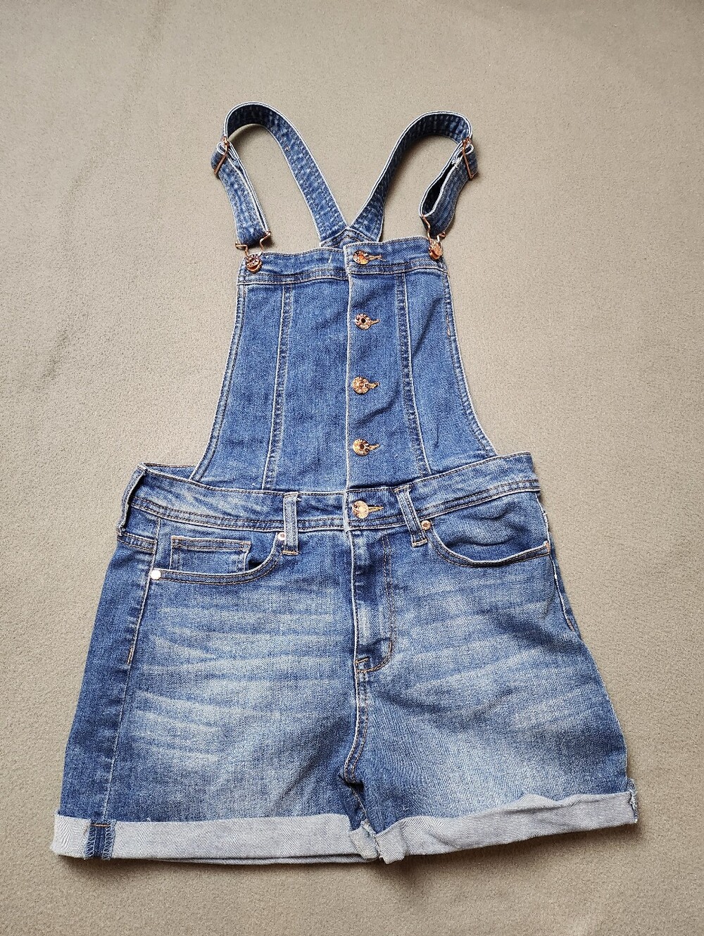 Guess Denim Short Overalls Light Wash Size 26 Cuffed Summer